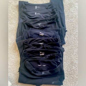 Seven pairs of Black Workout Leggings